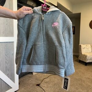 106. NWT NIKE AIR Girls Full-Zip Hoodie Pink/Gray